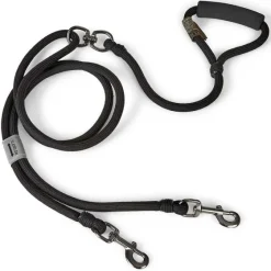 Orvis Leashes|Adjustable Two-Dog Leash Black