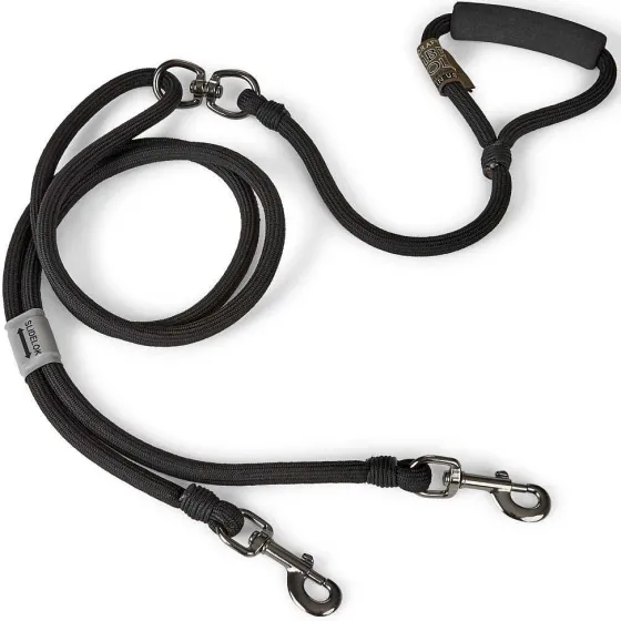 Orvis Leashes|Adjustable Two-Dog Leash Black