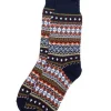 Orvis Socks|American Trench Cotton Fair Isle Socks Navy
