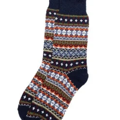 Orvis Socks|American Trench Cotton Fair Isle Socks Navy