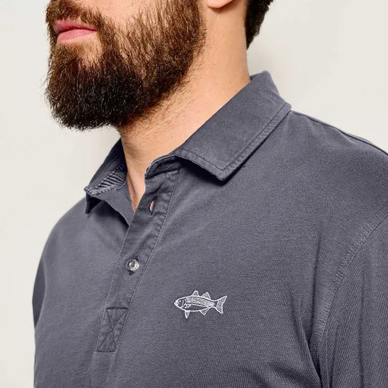 Orvis Shirts|Angler'S Polo Shirt Washed Navy