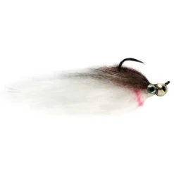 Orvis Streamer Flies|Barbless Jiggy Fat Minnow Brown And White