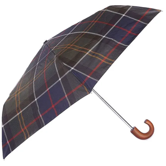 Orvis Travel|Barbour® Tartan Mini Umbrella Olive