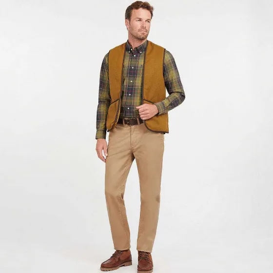 Orvis Vests|Barbour® Warm Pile Waistcoat/Zip-In Liner Brown