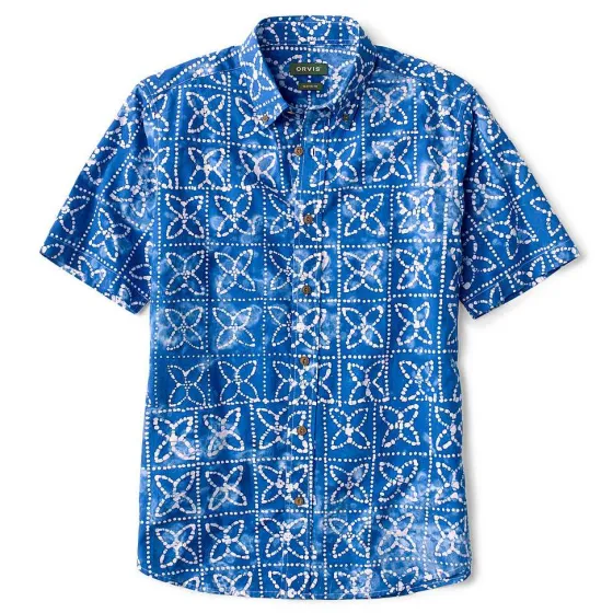 Orvis Shirts|Batik Short-Sleeved Print Shirt Blue Moon