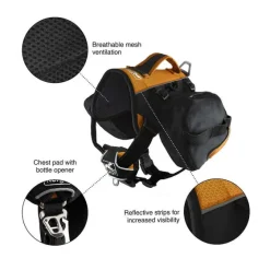 Orvis Travel Accessories|Baxter Dog Backpack Black/Orange