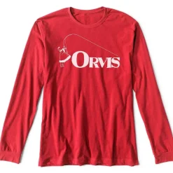 Orvis Shirts|Bent Rod Santa Long-Sleeved Tee Red