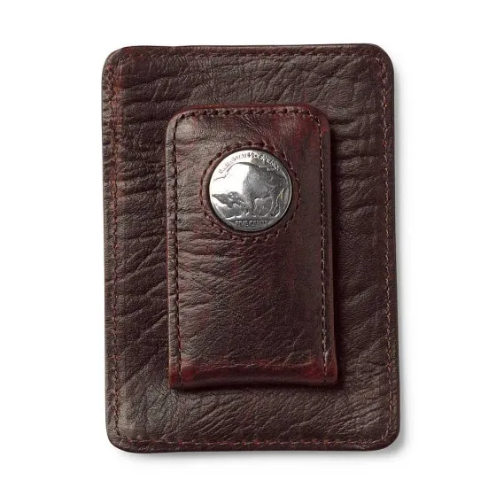 Orvis Wallets|Bison Buffalo-Nickel Money Clip Brown