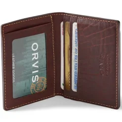 Orvis Wallets|Bison Leather Folding Card Carrier Brown