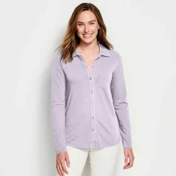 Orvis Shirts|Canyon Button-Front Tee Purple Fog