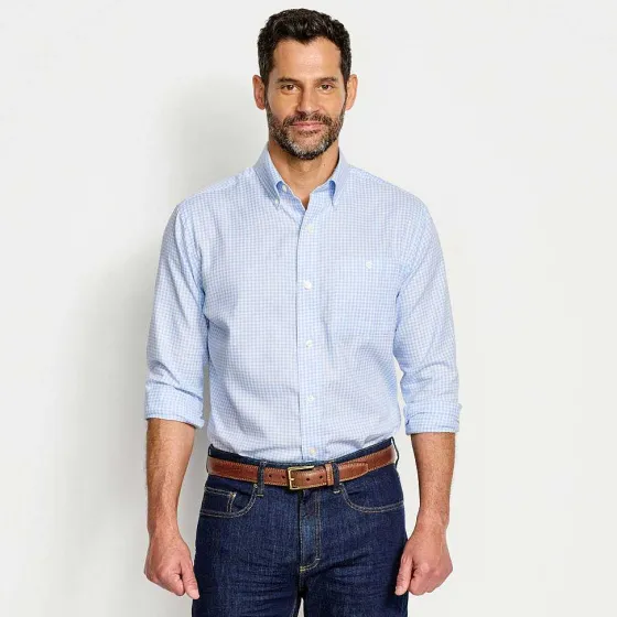 Orvis Shirts|Country Twill Long-Sleeved Button-Down Shirt Blue