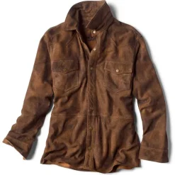 Orvis Shirts|Cross Trails Suede Overshirt Medium Brown
