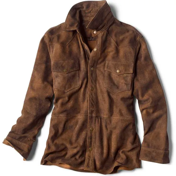 Orvis Shirts|Cross Trails Suede Overshirt Medium Brown