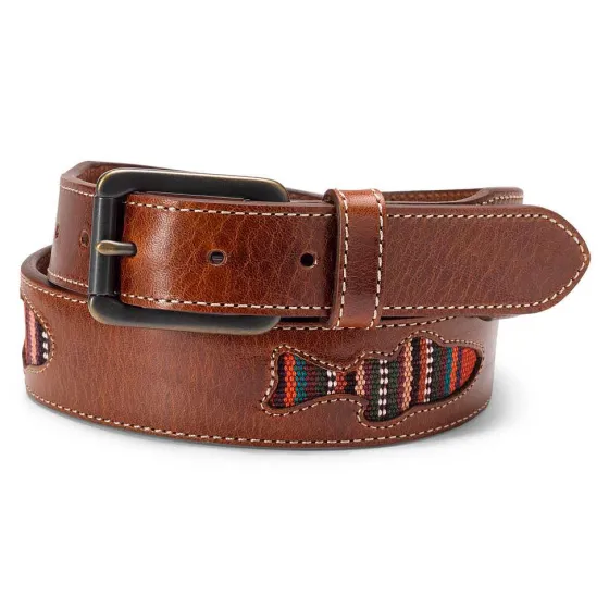 Orvis Belts|Cutout Fish Leather Belt Brown