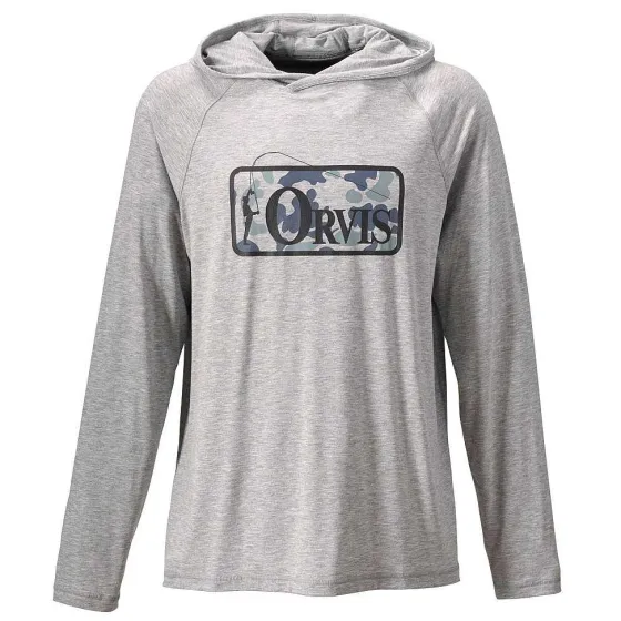 Orvis Shirts|Dricast Logo Hoodie Light Heather Grey
