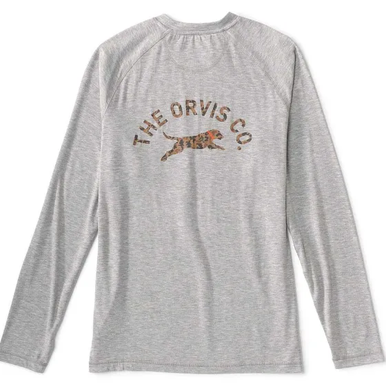 Orvis Shirts|Dricast Logo Long-Sleeved Crew Light Heather Grey