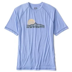 Orvis Shirts|Dricast Logo Short-Sleeved Crew Bleached Blue