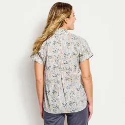 Orvis Shirts|Easy Printed Short-Sleeved Camp Shirt Faded Red Woodblock Floral