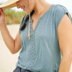 Orvis Shirts|Fresh Air Embroidered Dolman Top Tidewater
