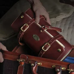 Orvis Packs & Bags|Genuine Leather Shave Kit Brown