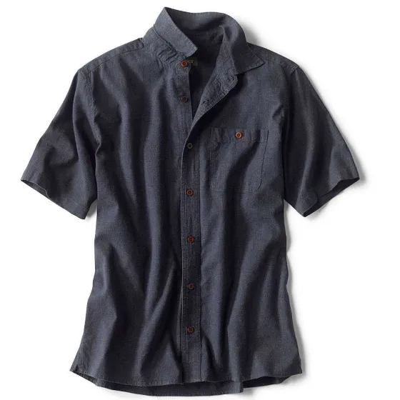 Orvis Shirts|Hemp/Tencel Stretch Short-Sleeved Shirt Navy
