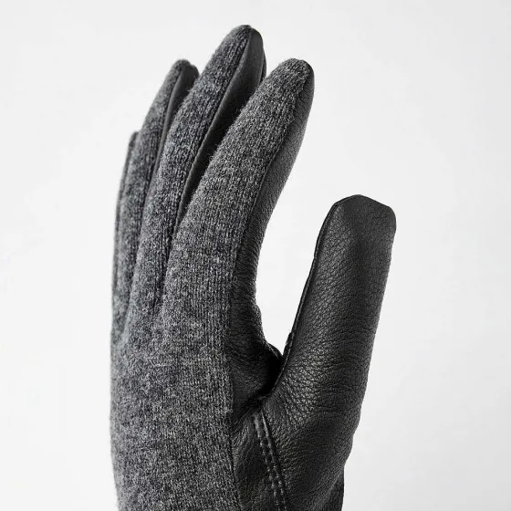 Orvis Gloves|Hestra Deerskin Wool Tricot Gloves Charcoal