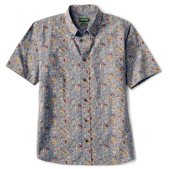 Orvis Shirts|High Rock Short-Sleeved Printed Shirt Blue