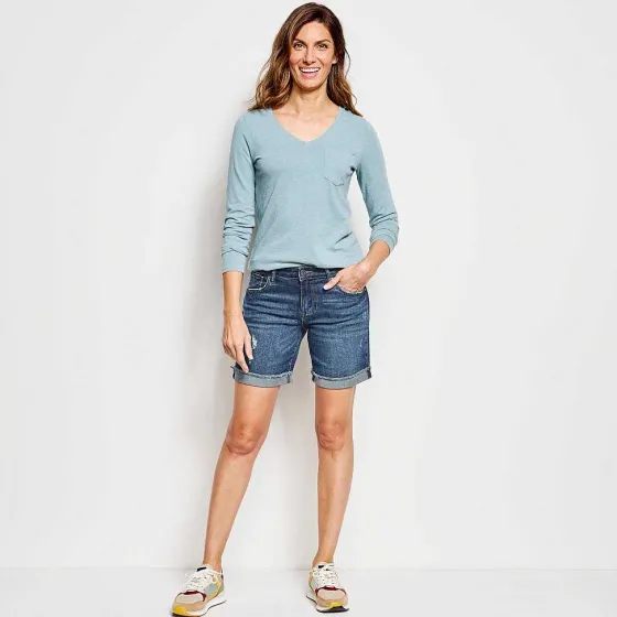Orvis Shorts|Kut From The Kloth® Catherine Boyfriend 7" Shorts Med Indigo Midrise