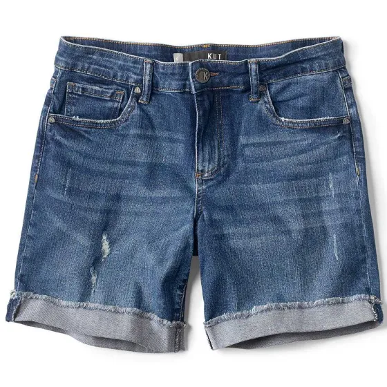 Orvis Shorts|Kut From The Kloth® Catherine Boyfriend 7" Shorts Med Indigo Midrise