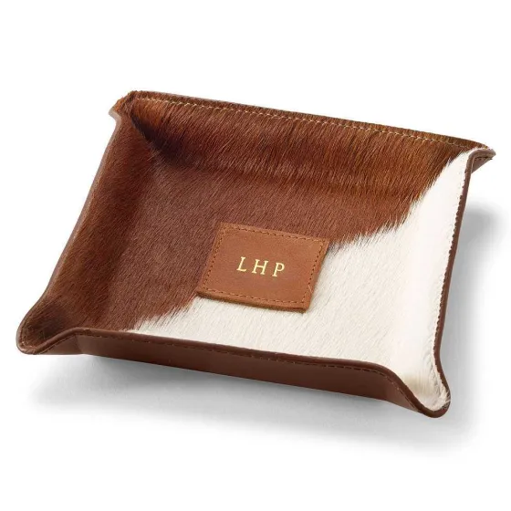 Orvis Home Decor|Leather Valet Tray Brown Multi
