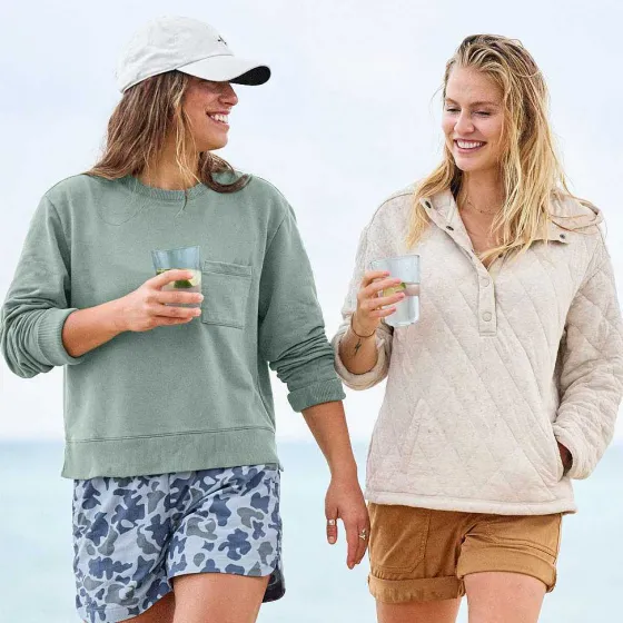 Orvis Sweatshirts|Lived-In Quilted Hoodie Oatmeal