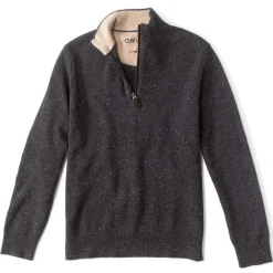 Orvis Sweaters|Merino Donegal Quarter-Zip Charcoal