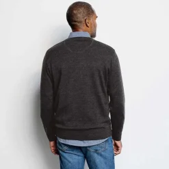 Orvis Sweaters|Merino V-Neck Long-Sleeved Sweater Navy