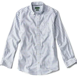Orvis Shirts|No-Work, Work Long-Sleeved Shirt Medium Blue Tattersall