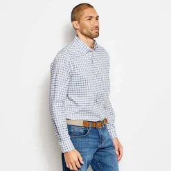 Orvis Shirts|No-Work, Work Long-Sleeved Shirt Medium Blue Tattersall