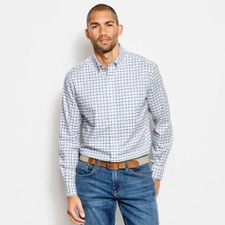 Orvis Shirts|No-Work, Work Long-Sleeved Shirt Medium Blue Tattersall