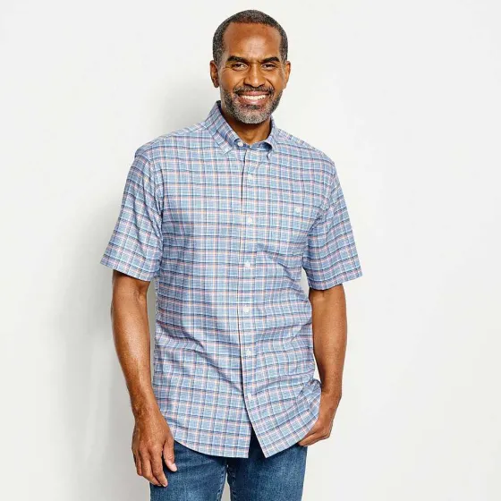 Orvis Shirts|No-Work, Work Short-Sleeved Shirt Navy/Honeycomb