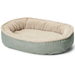 Orvis Comfortfill-Eco Beds| Comfortfill-Eco Wraparound Dog Bed With Fleece Basil