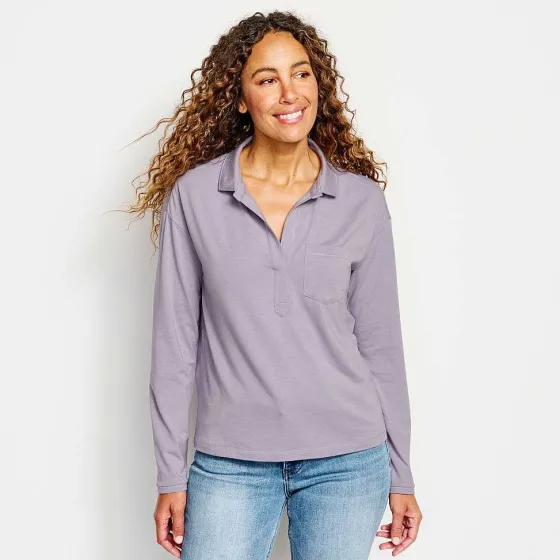 Orvis Shirts|Perfect Long-Sleeved Polo Purple Fog