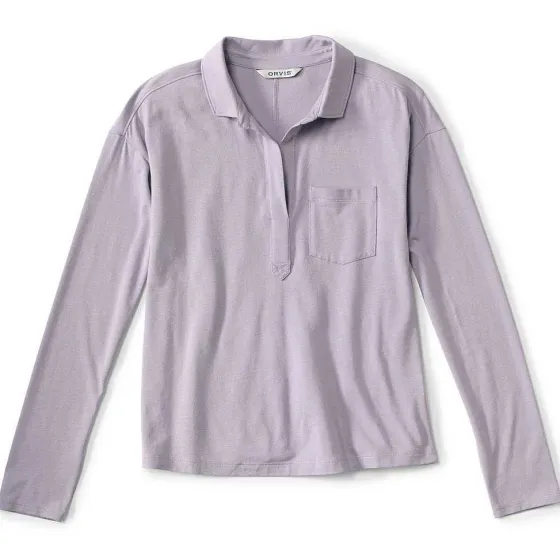 Orvis Shirts|Perfect Long-Sleeved Polo Purple Fog