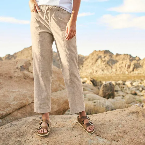 Orvis Pants|Performance Linen Ankle Pants Natural