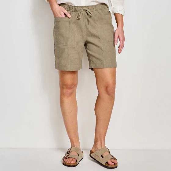 Orvis Shorts|Performance Linen 6" Shorts Safari Green