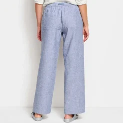 Orvis Pants|Performance Linen Wide-Leg Pants Dusty Blue