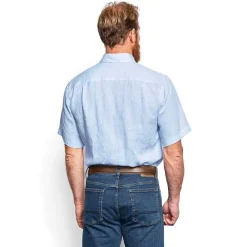 Orvis Shirts|Pure Linen Short-Sleeved Shirt Light Blue