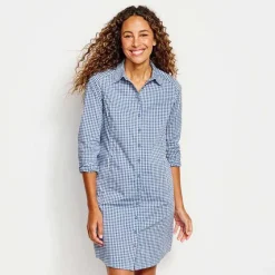 Orvis Skirts & Dresses|River Guide Long-Sleeved Dress Dusty Blue Check