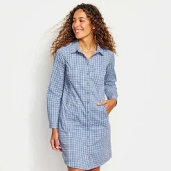 Orvis Skirts & Dresses|River Guide Long-Sleeved Dress Dusty Blue Check