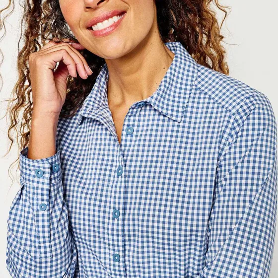 Orvis Skirts & Dresses|River Guide Long-Sleeved Dress Dusty Blue Check