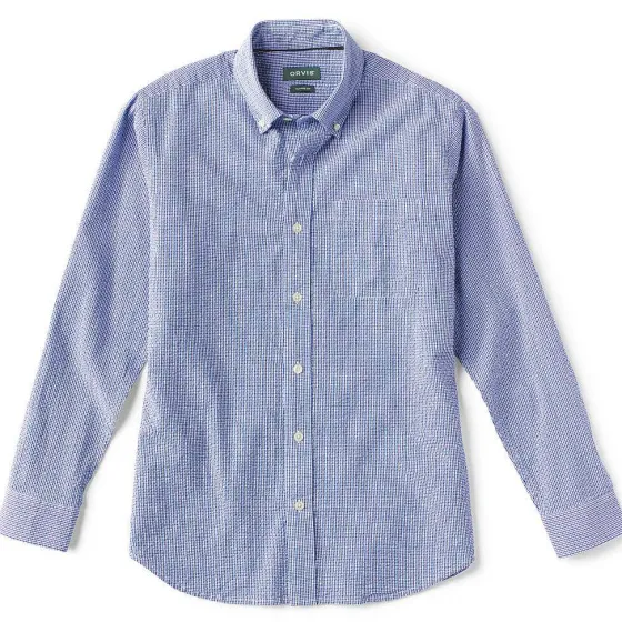 Orvis Shirts|Seersucker Long-Sleeved Shirt Blue Moon