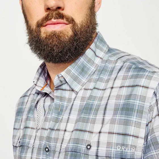 Orvis Shirts|Short-Sleeved Open Air Casting Shirt Blue Fog Plaid