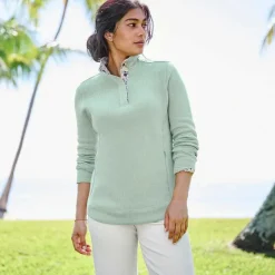 Orvis Sweatshirts|Signature Print-Trim Sweatshirt Sea Glass